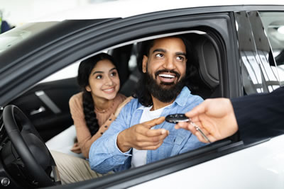 kid and dog in car