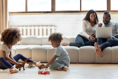 happy family at home